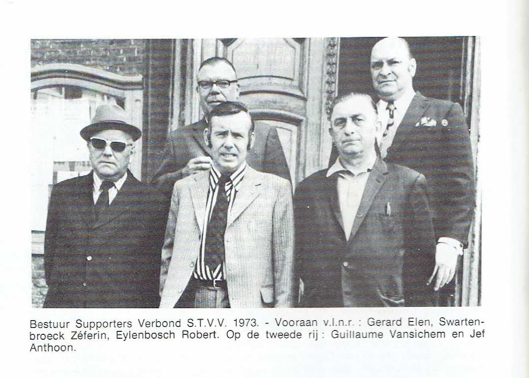 Eerste bestuur van het Supportersverbond 1973 (bron boek 50j STVV)